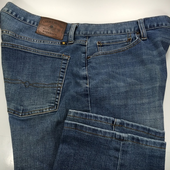 Lucky 221 Original Straight Mens Blue Jeans 38×28 - Picture 1 of 7
